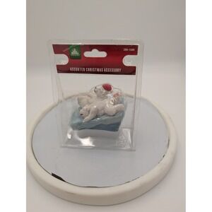Enchanted Forest Polar Bears Christmas Figurine Red Santa Hat 289-1509 NIP
